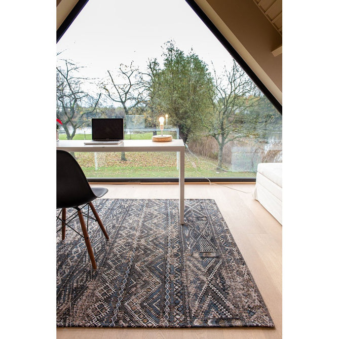 Louis De Poortere Antiquarian Kilim 9113 Black Rabat Washable Polyester Flatweave Eco-Rug-Louis De Poortere-Rug Love - The Most Loved Rug Store