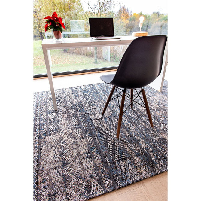 Louis De Poortere Antiquarian Kilim 9113 Black Rabat Washable Polyester Flatweave Eco-Rug-Louis De Poortere-Rug Love - The Most Loved Rug Store