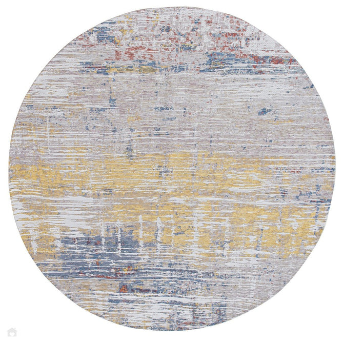 Louis De Poortere Atlantic Streaks 8714 Montauk Multi Washable Polyester Flatweave Round Eco-Rug-Louis De Poortere-Rug Love - The Most Loved Rug Store