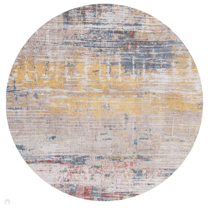 Louis De Poortere Atlantic Streaks 8714 Montauk Multi Washable Polyester Flatweave Round Eco-Rug-Louis De Poortere-Rug Love - The Most Loved Rug Store