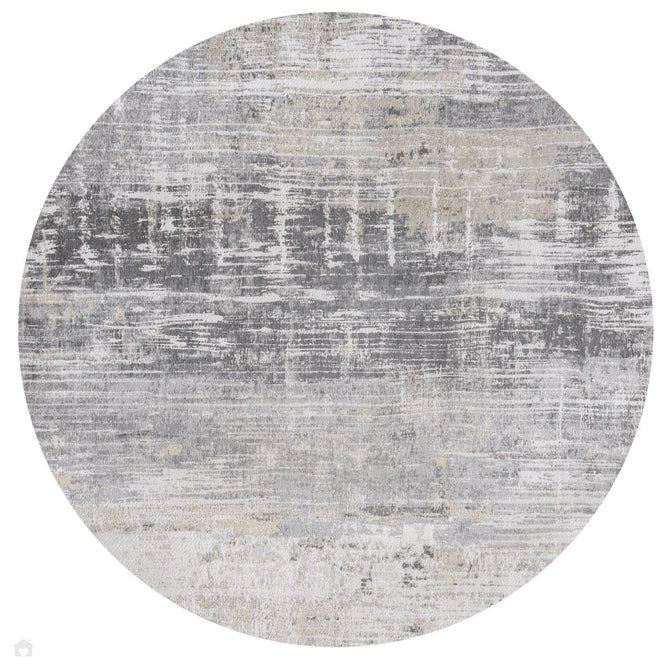 Louis De Poortere Atlantic Streaks 8716 Coney Grey Washable Polyester Flatweave Round Eco-Rug-Louis De Poortere-Rug Love - The Most Loved Rug Store