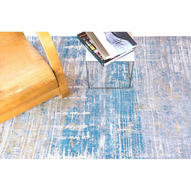 Louis De Poortere Atlantic Streaks 8718 Long Island Blue Washable Polyester Flatweave Eco-Rug-Louis De Poortere-Rug Love - The Most Loved Rug Store