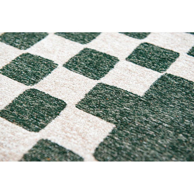 Louis De Poortere Craft Chess 9339 Deep Green Washable Polyester Flatweave Eco-Rug-Louis De Poortere-Rug Love - The Most Loved Rug Store