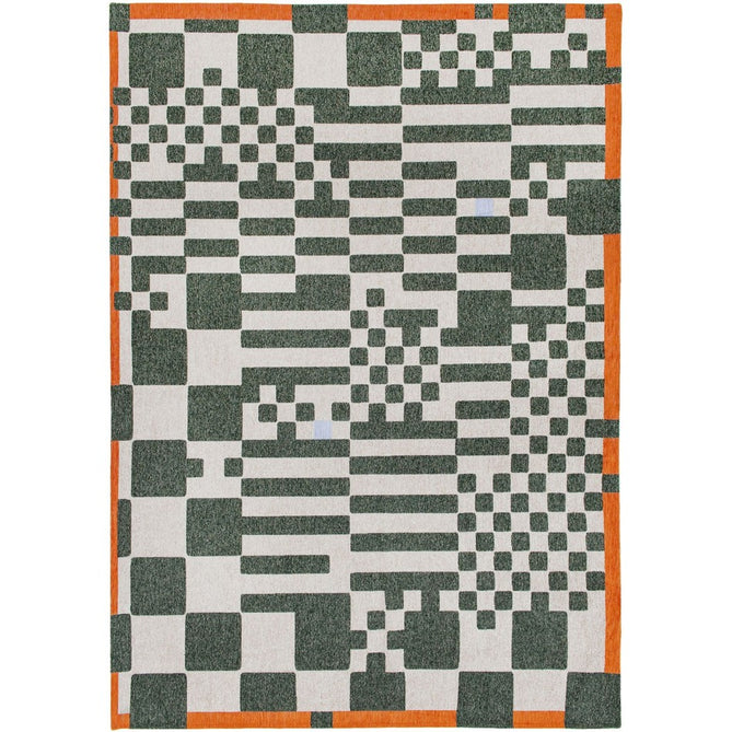 Louis De Poortere Craft Chess 9339 Deep Green Washable Polyester Flatweave Eco-Rug-Louis De Poortere-Rug Love - The Most Loved Rug Store