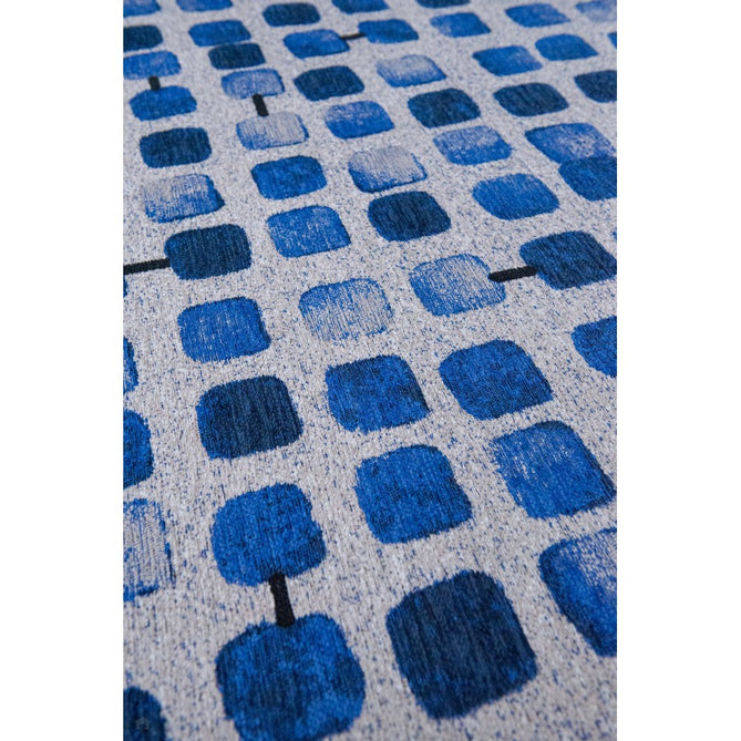 Louis De Poortere Craft Cobblestone 9348 Amparo Blues Washable Polyester Flatweave Eco-Runner-Louis De Poortere-Rug Love - The Most Loved Rug Store