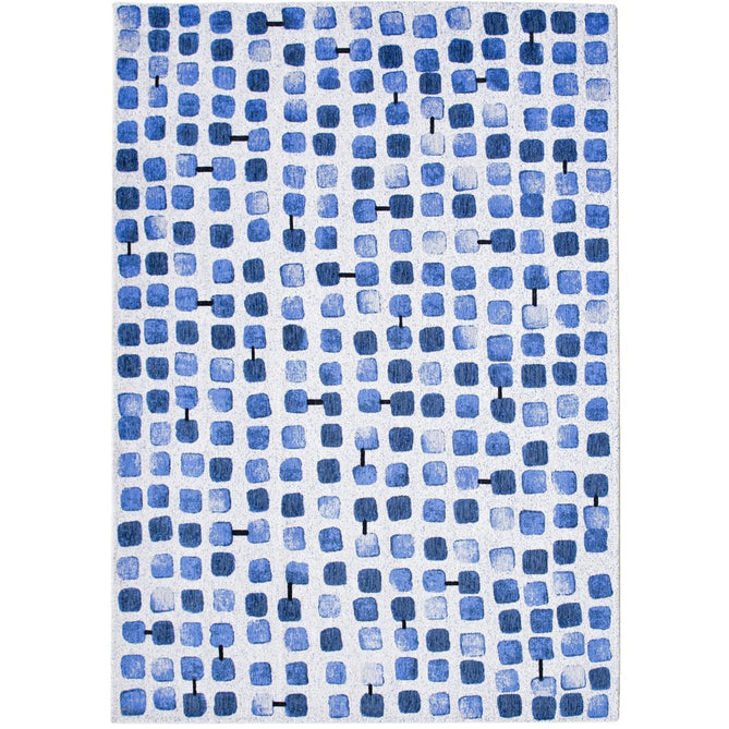 Louis De Poortere Craft Cobblestone 9348 Amparo Blues Washable Polyester Flatweave Eco-Runner-Louis De Poortere-Rug Love - The Most Loved Rug Store