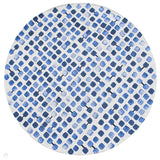 Louis De Poortere Craft Cobblestone 9348 Amparo Blues Washable Polyester Flatweave Round Eco-Rug