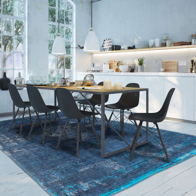 Louis De Poortere Fading World Medallion 8254 Blue Night Washable Polyester Flatweave Eco-Rug-Louis De Poortere-Rug Love - The Most Loved Rug Store