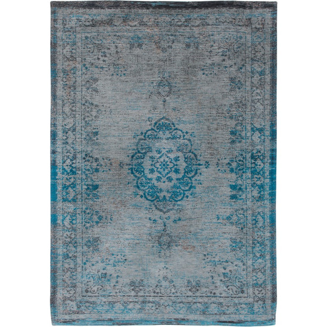 Louis De Poortere Fading World Medallion 8255 Grey Turquoise Washable Polyester Flatweave Eco-Rug-Louis De Poortere-Rug Love - The Most Loved Rug Store