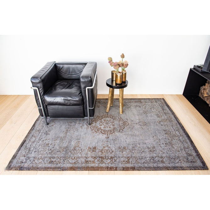 Louis De Poortere Fading World Medallion 8257 Grey Ebony Washable Polyester Flatweave Eco-Rug-Louis De Poortere-Rug Love - The Most Loved Rug Store