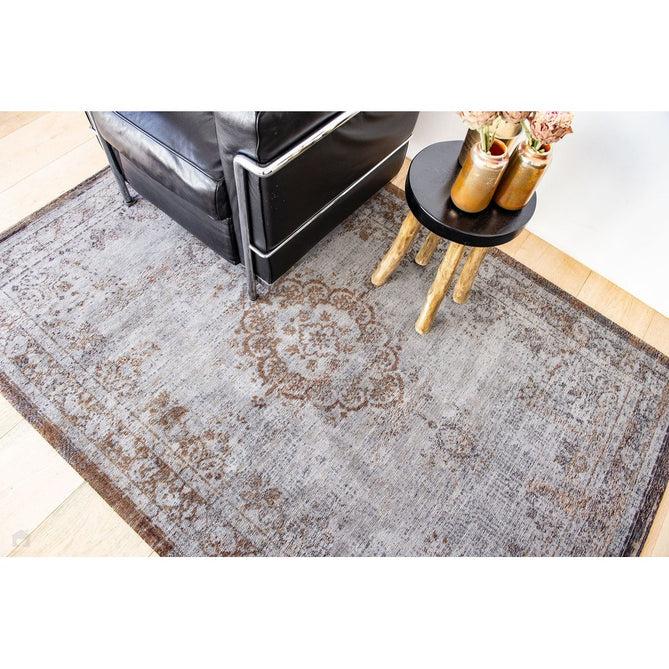 Louis De Poortere Fading World Medallion 8257 Grey Ebony Washable Polyester Flatweave Eco-Rug-Louis De Poortere-Rug Love - The Most Loved Rug Store