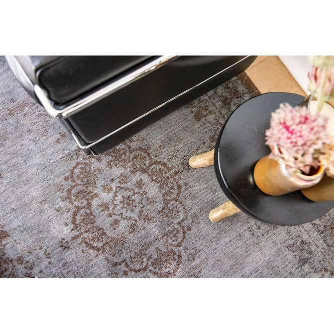 Louis De Poortere Fading World Medallion 8257 Grey Ebony Washable Polyester Flatweave Eco-Rug-Louis De Poortere-Rug Love - The Most Loved Rug Store