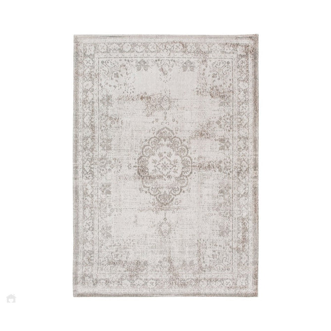 Louis De Poortere Fading World Medallion 8383 Salt & Pepper Washable Polyester Flatweave Eco-Rug-Louis De Poortere-Rug Love - The Most Loved Rug Store