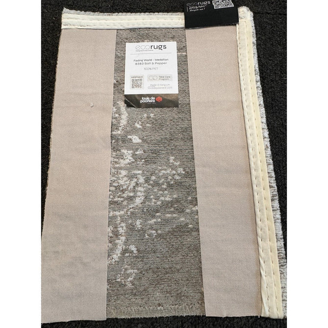 Louis De Poortere Fading World Medallion 8383 Salt & Pepper Washable Polyester Flatweave Eco-Rug-Louis De Poortere-Rug Love - The Most Loved Rug Store