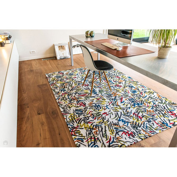 Louis De Poortere Gallery Graffito 9144 Street Graph Washable Polyester Flatweave Eco-Rug-Louis De Poortere-Rug Love - The Most Loved Rug Store