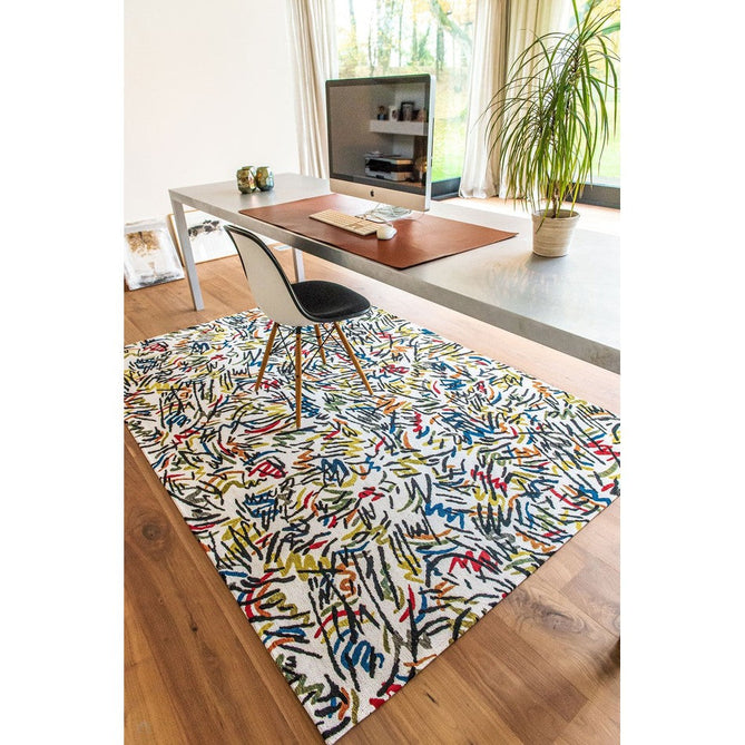 Louis De Poortere Gallery Graffito 9144 Street Graph Washable Polyester Flatweave Eco-Rug-Louis De Poortere-Rug Love - The Most Loved Rug Store