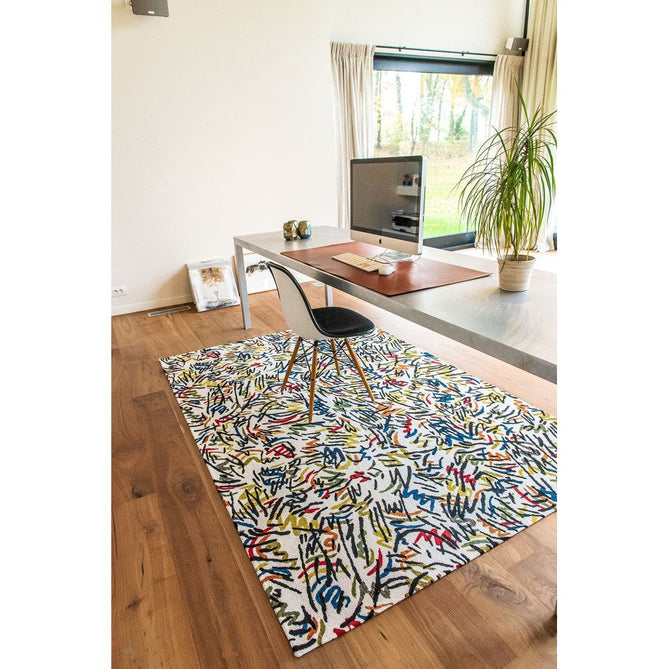 Louis De Poortere Gallery Graffito 9144 Street Graph Washable Polyester Flatweave Eco-Rug-Louis De Poortere-Rug Love - The Most Loved Rug Store