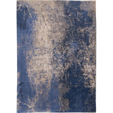 Louis De Poortere Mad Men Cracks 8629 Abyss Blue Washable Polyester Flatweave Blue/Beige/Grey Eco-Rug