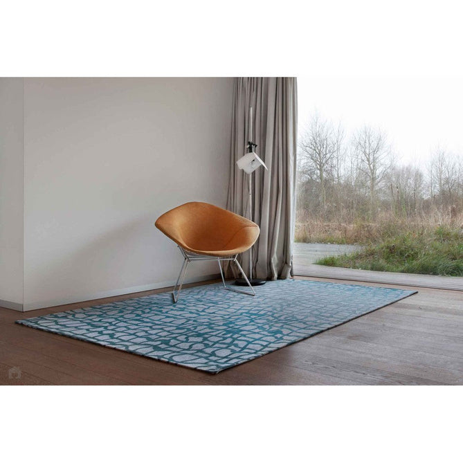 Louis De Poortere Mad Men Dedalo 9203 Blue Marine Washable Polyester Flatweave Eco-Rug-Louis De Poortere-Rug Love - The Most Loved Rug Store