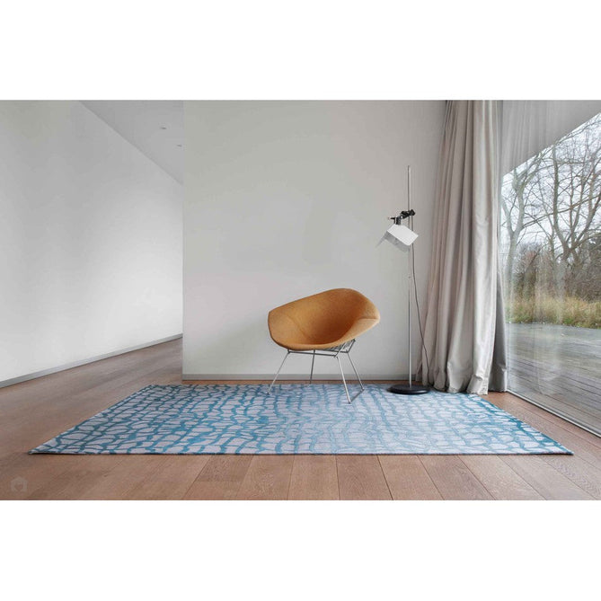 Louis De Poortere Mad Men Dedalo 9203 Blue Marine Washable Polyester Flatweave Eco-Rug-Louis De Poortere-Rug Love - The Most Loved Rug Store