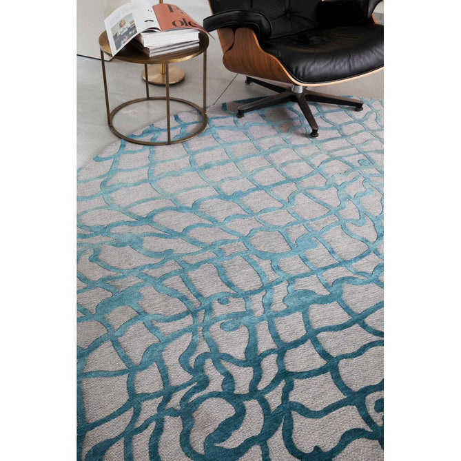 Louis De Poortere Mad Men Dedalo 9203 Blue Marine Washable Polyester Flatweave Eco-Rug-Louis De Poortere-Rug Love - The Most Loved Rug Store