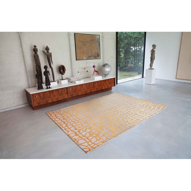 Louis De Poortere Mad Men Dedalo 9205 Yellow Scarab Washable Polyester Flatweave Eco-Rug-Louis De Poortere-Rug Love - The Most Loved Rug Store