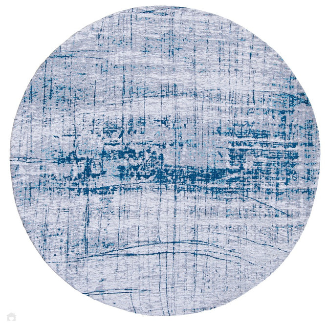 Louis De Poortere Mad Men Griff 8421 Bronx Azurite Washable Polyester Flatweave Round Eco-Rug-Louis De Poortere-Rug Love - The Most Loved Rug Store