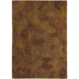 Louis De Poortere Meditation Coral 9227 Black Gold Washable Polyester Flatweave Eco-Rug