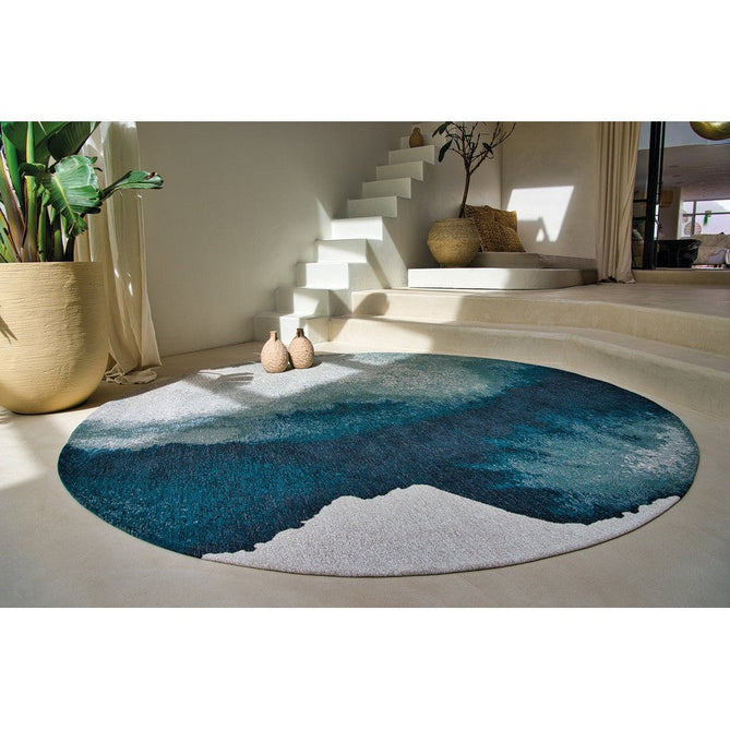 Louis De Poortere Meditation Lagoon 9332 Inkjet Washable Polyester Flatweave Eco-Rug-Louis De Poortere-Rug Love - The Most Loved Rug Store