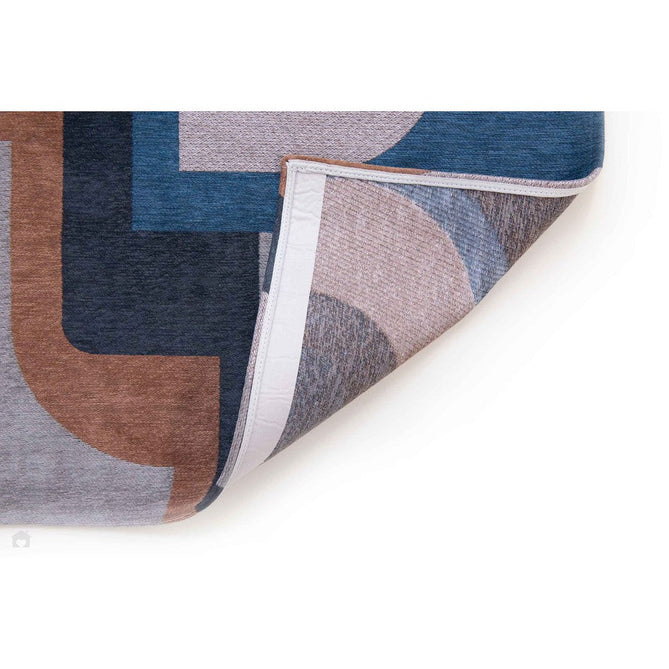 Louis De Poortere Nuance Module 9196 Camel Blue Washable Polyester Flatweave Eco-Rug-Louis De Poortere-Rug Love - The Most Loved Rug Store