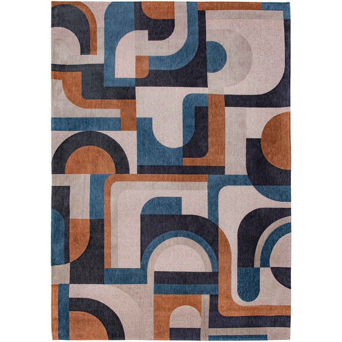 Louis De Poortere Nuance Module 9196 Camel Blue Washable Polyester Flatweave Eco-Rug-Louis De Poortere-Rug Love - The Most Loved Rug Store