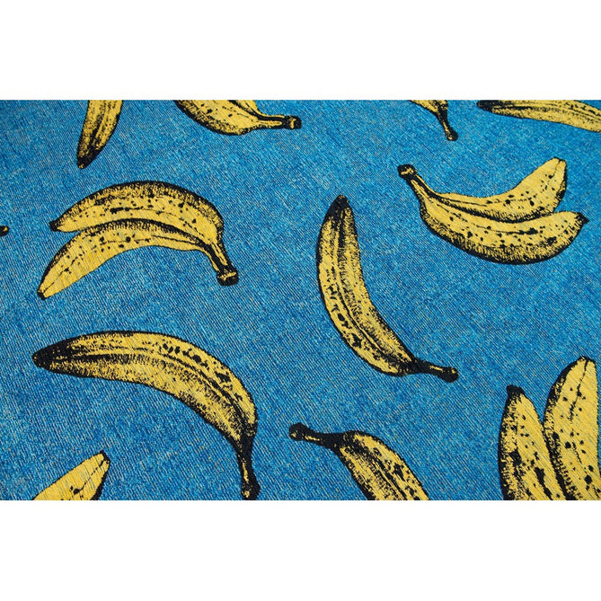 Louis De Poortere Pop Banana 9394 California Blue Washable Polyester Flatweave Eco-Rug-Louis De Poortere-Rug Love - The Most Loved Rug Store