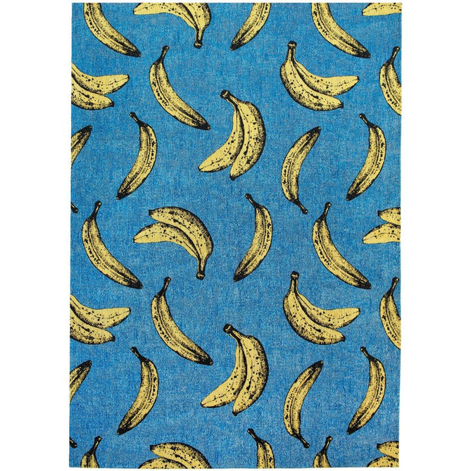 Louis De Poortere Pop Banana 9394 California Blue Washable Polyester Flatweave Eco-Rug-Louis De Poortere-Rug Love - The Most Loved Rug Store