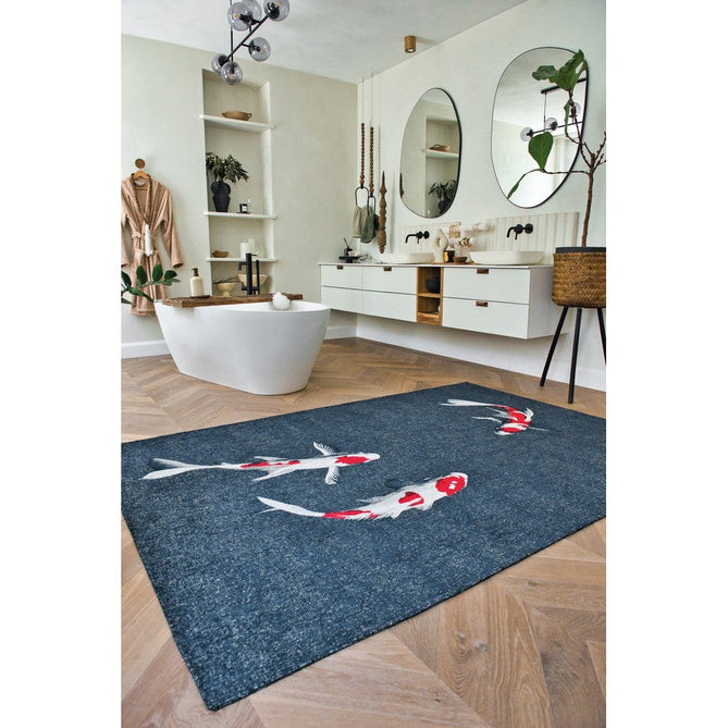 Louis De Poortere Pop Koi 9390 Japanese Pond Washable Polyester Flatweave Eco-Rug-Louis De Poortere-Rug Love - The Most Loved Rug Store