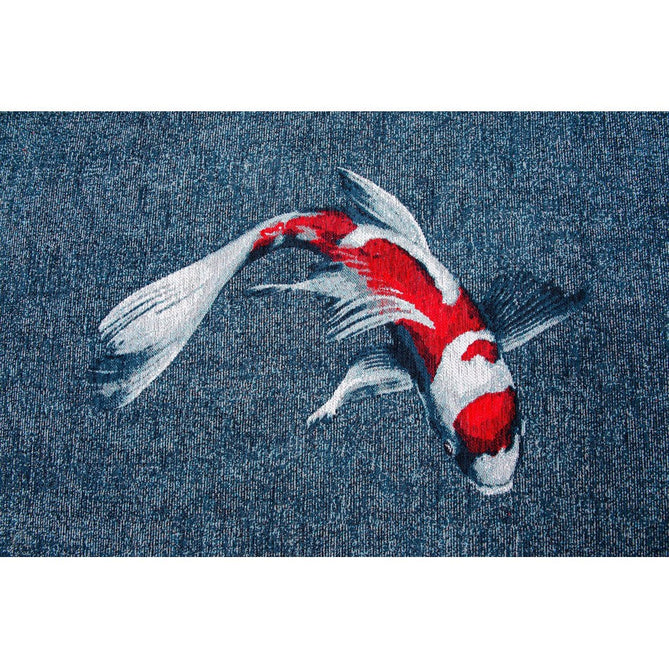 Louis De Poortere Pop Koi 9390 Japanese Pond Washable Polyester Flatweave Eco-Rug-Louis De Poortere-Rug Love - The Most Loved Rug Store