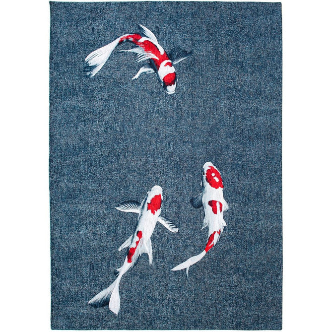 Louis De Poortere Pop Koi 9390 Japanese Pond Washable Polyester Flatweave Eco-Rug-Louis De Poortere-Rug Love - The Most Loved Rug Store