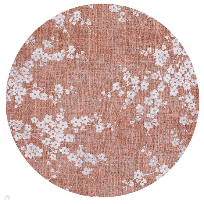 Louis De Poortere Sakura Sakura 9371 Copper Pink Washable Polyester Flatweave Round Eco-Rug-Louis De Poortere-Rug Love - The Most Loved Rug Store