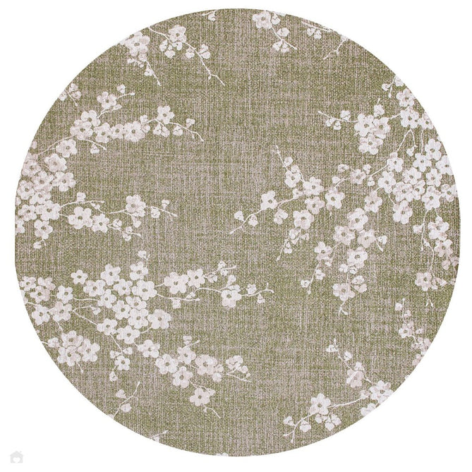 Louis De Poortere Sakura Sakura 9372 Wet Garden Washable Polyester Flatweave Round Eco-Rug-Louis De Poortere-Rug Love - The Most Loved Rug Store