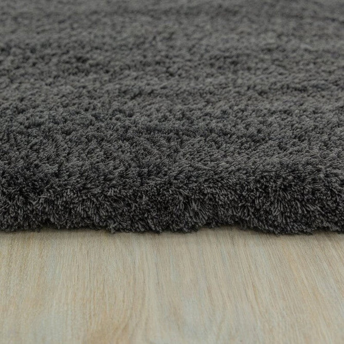 Lulu Plush Super-Soft High-Density Woven Plain Silky Polyester Shaggy Charcoal Grey Rug-Asiatic Carpets-Rug Love - The Most Loved Rug Store