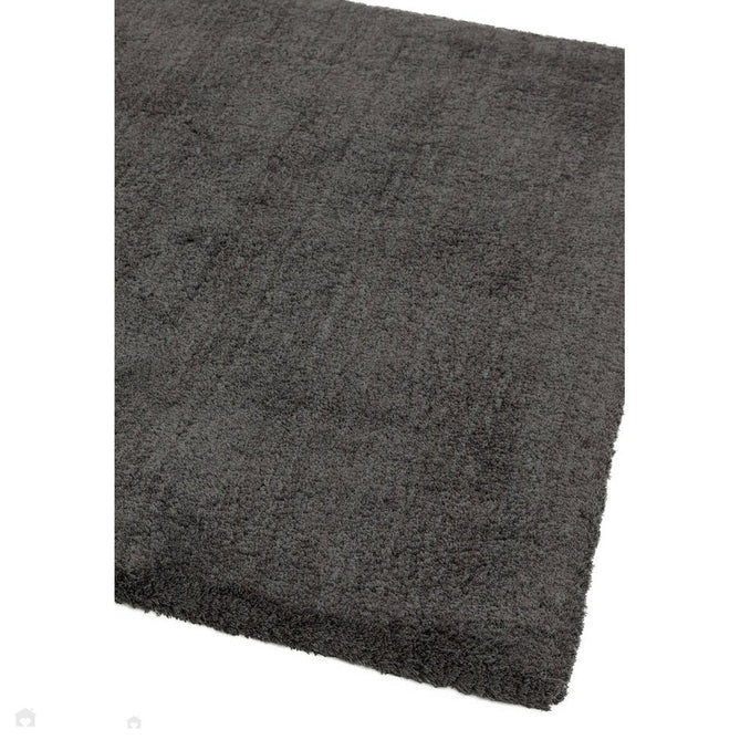 Lulu Plush Super-Soft High-Density Woven Plain Silky Polyester Shaggy Charcoal Grey Rug-Asiatic Carpets-Rug Love - The Most Loved Rug Store