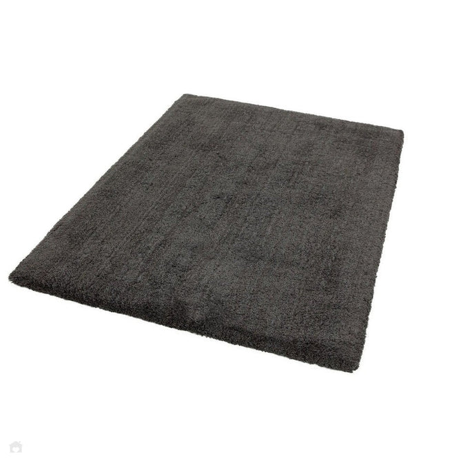 Lulu Plush Super-Soft High-Density Woven Plain Silky Polyester Shaggy Charcoal Grey Rug-Asiatic Carpets-Rug Love - The Most Loved Rug Store