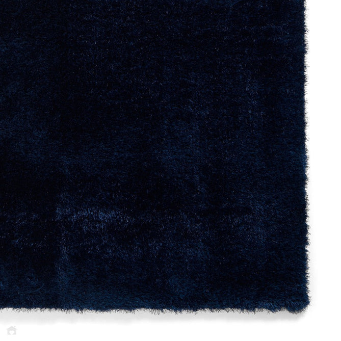 Lux Plain Plush Super-Soft Silky Shimmer Polyester Shaggy Navy Blue Rug-Think Rugs-Rug Love - The Most Loved Rug Store