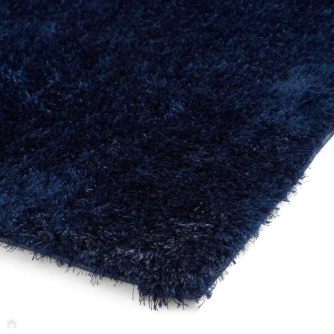 Lux Plain Plush Super-Soft Silky Shimmer Polyester Shaggy Navy Blue Rug-Think Rugs-Rug Love - The Most Loved Rug Store