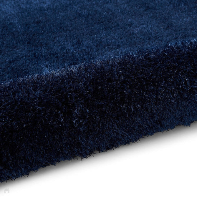 Lux Plain Plush Super-Soft Silky Shimmer Polyester Shaggy Navy Blue Rug-Think Rugs-Rug Love - The Most Loved Rug Store