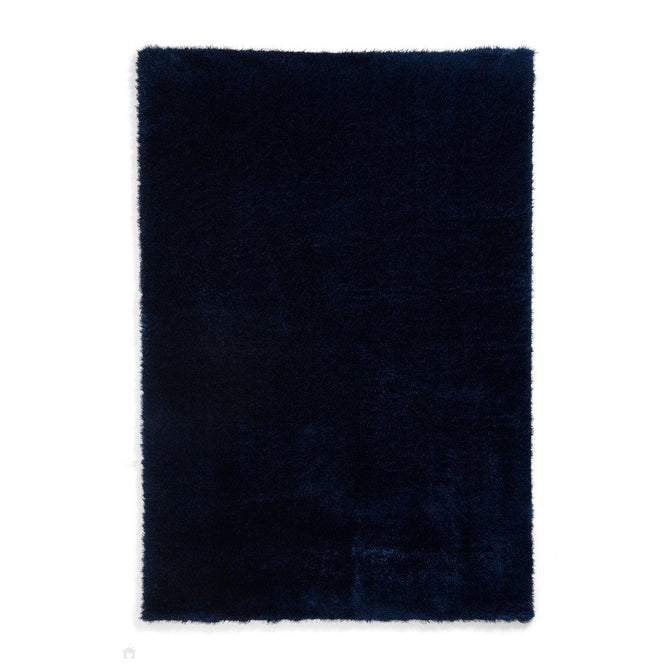 Lux Plain Plush Super-Soft Silky Shimmer Polyester Shaggy Navy Blue Rug-Think Rugs-Rug Love - The Most Loved Rug Store