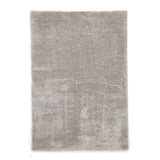 Lux Plain Plush Super-Soft Silky Shimmer Polyester Shaggy Silver Rug