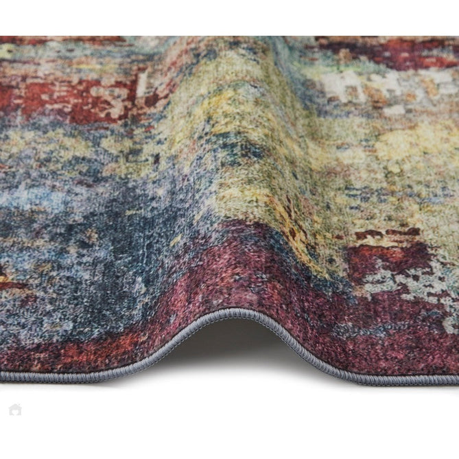 Lux Washable LUModern Abstract Distressed Soft-Touch Silky Smooth Faux Rabbit Fur Polyester Flatweave Multicolour Rug-Concept Looms-Rug Love - The Most Loved Rug Store