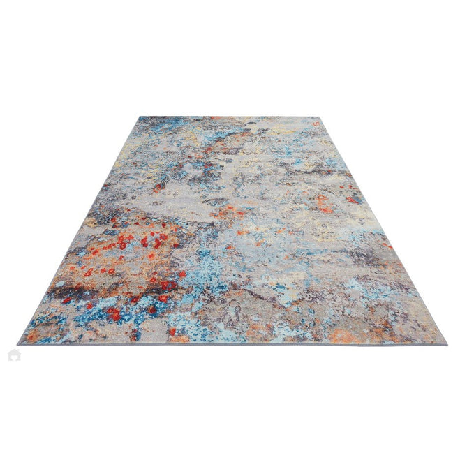 Lux Washable LUX01 Modern Abstract Distressed Soft-Touch Silky Smooth Faux Rabbit Fur Polyester Flatweave Light Multicolour Rug-Concept Looms-Rug Love - The Most Loved Rug Store