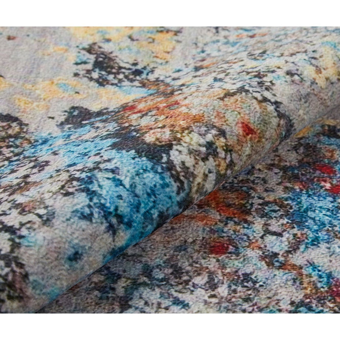 Lux Washable LUX01 Modern Abstract Distressed Soft-Touch Silky Smooth Faux Rabbit Fur Polyester Flatweave Light Multicolour Rug-Concept Looms-Rug Love - The Most Loved Rug Store