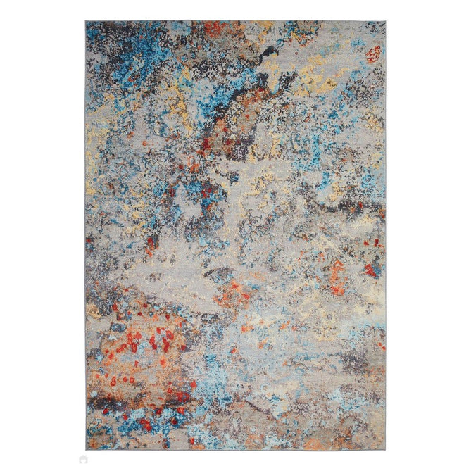 Lux Washable LUX01 Modern Abstract Distressed Soft-Touch Silky Smooth Faux Rabbit Fur Polyester Flatweave Light Multicolour Rug-Concept Looms-Rug Love - The Most Loved Rug Store